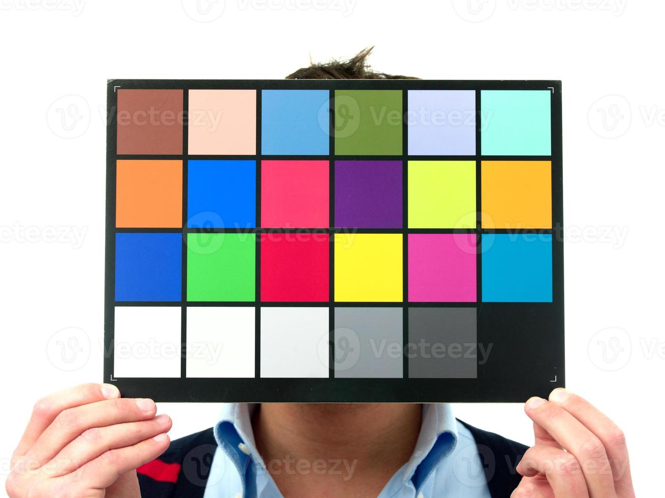 Color checker during photo studio shoot