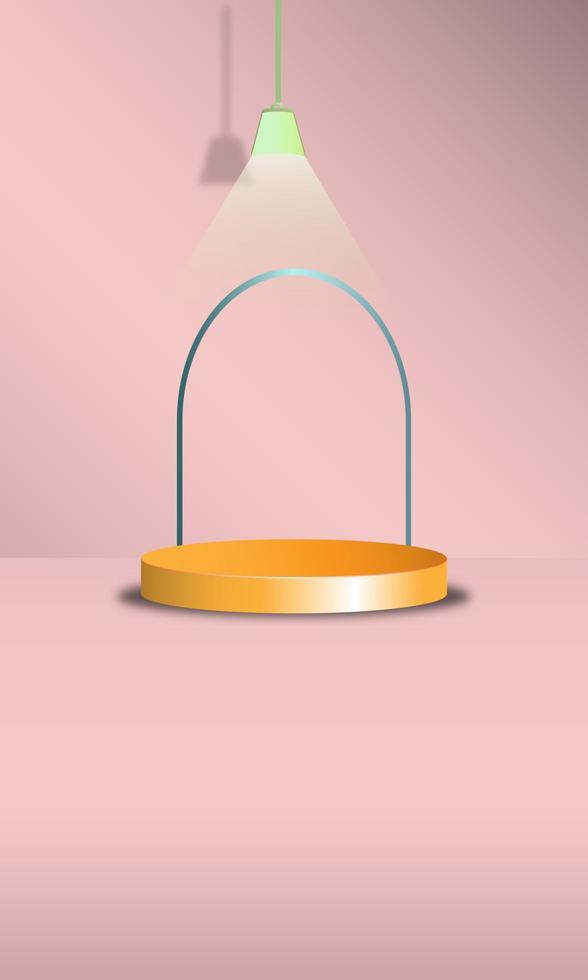 template vektor 3d podium design mock up warna pink pastel untuk penjualan barang dengan design simpel elegan modern futuristic eps 10 vector