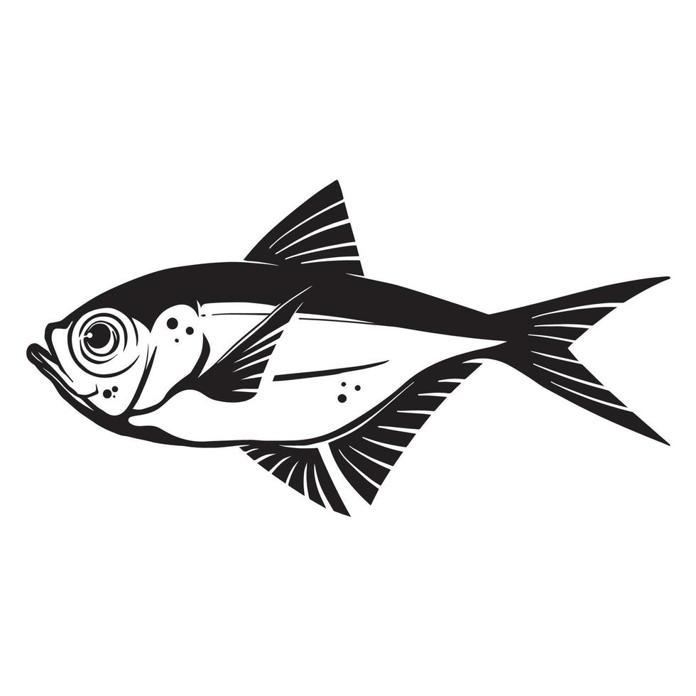 fish icon isolated on white background, logo design element, label, emblem, brand sign, vector illustration