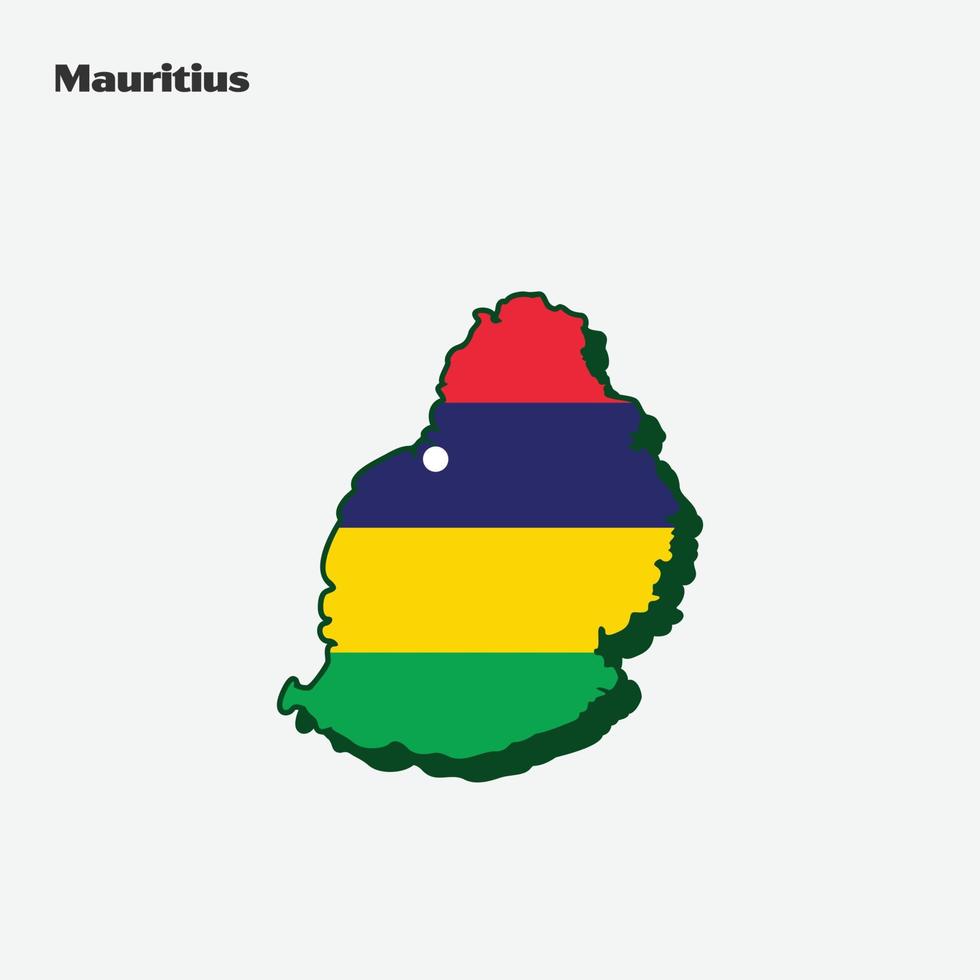 Mauricio nación bandera mapa infografía vector