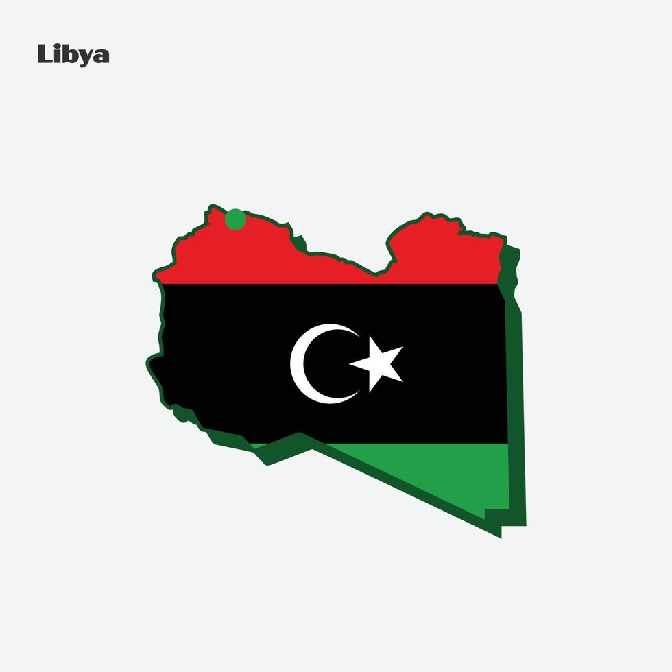 Libia país bandera mapa infografía vector