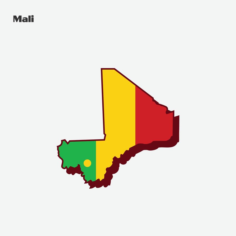 Mali Country Flag Map Infographic vector