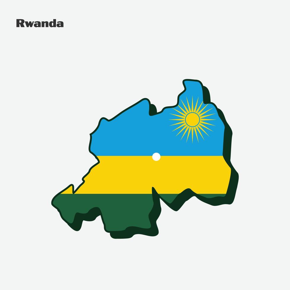 Ruanda nación bandera mapa infografía vector