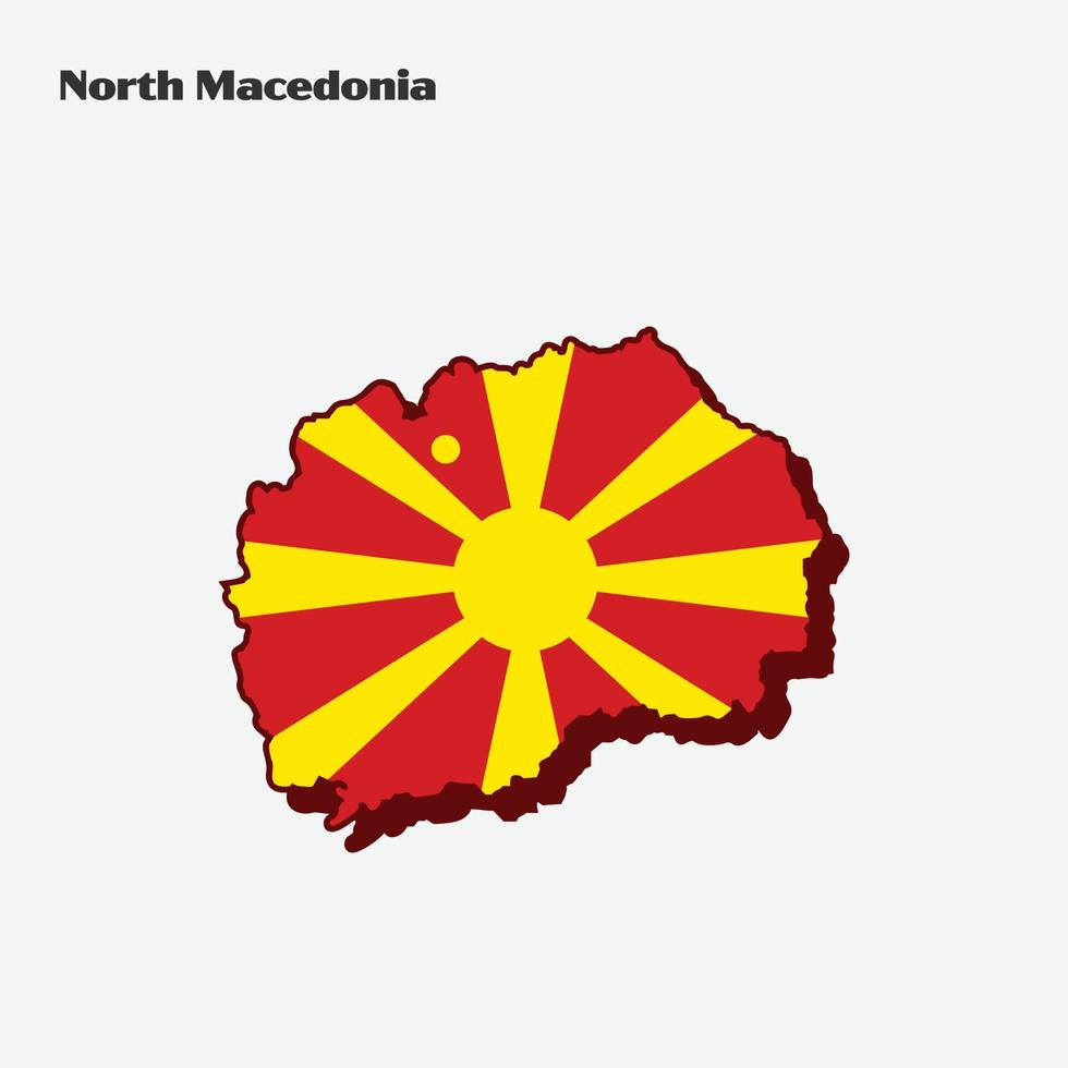 North Macedonia Nation Flag Map Infographic vector