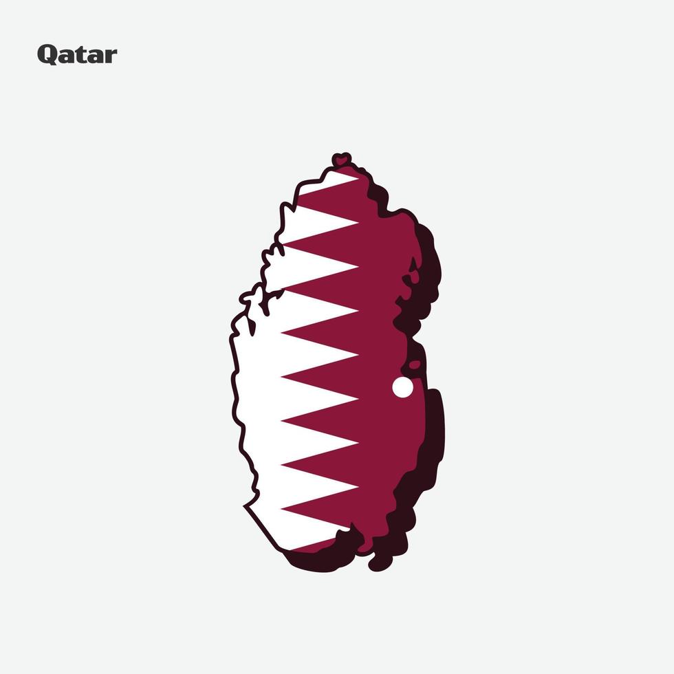 Doha Nation Flag Map Infographic vector