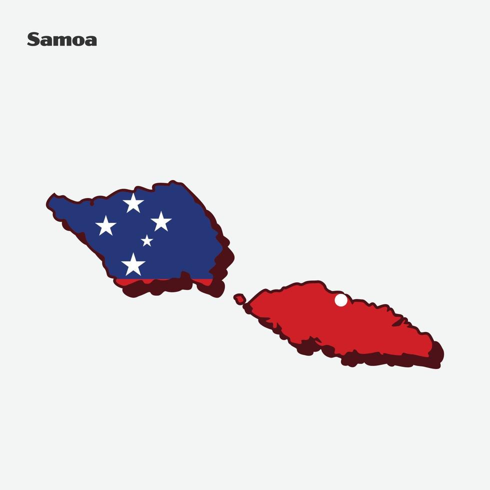 Samoa Nation Flag Map Infographic vector