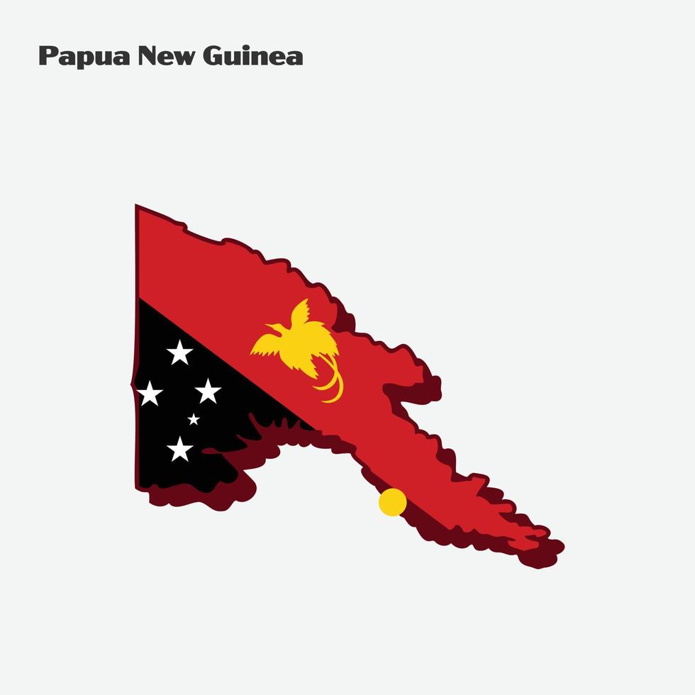 Papua New Guinea Nation Flag Map Infographic vector