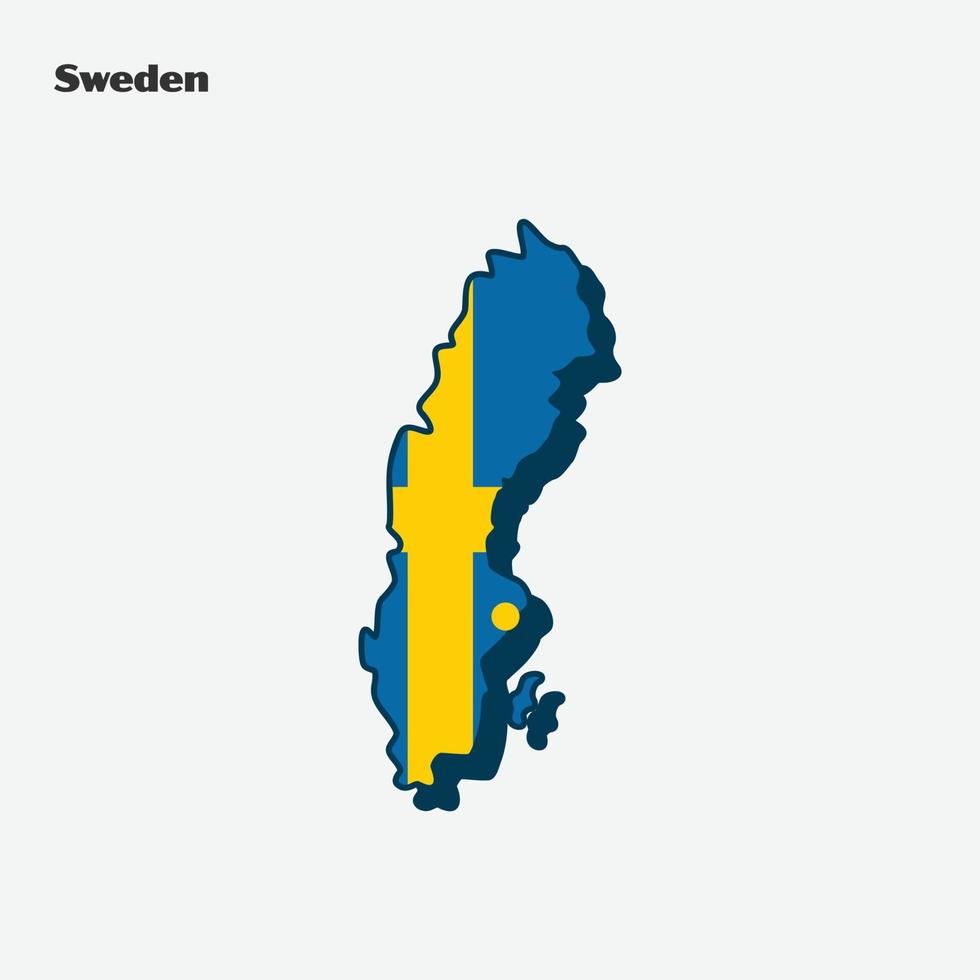 Sweden Nation Flag Map Infographic vector