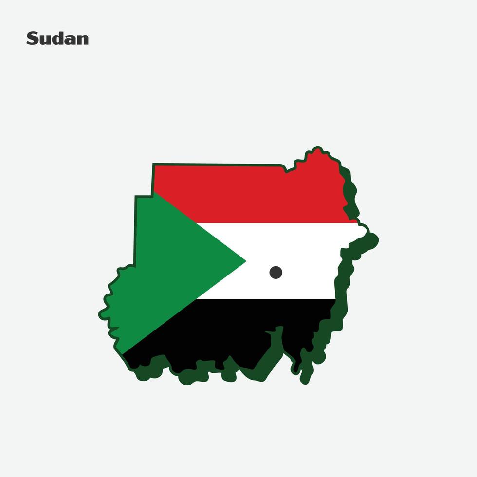 Sudan Nation Flag Map Infographic vector