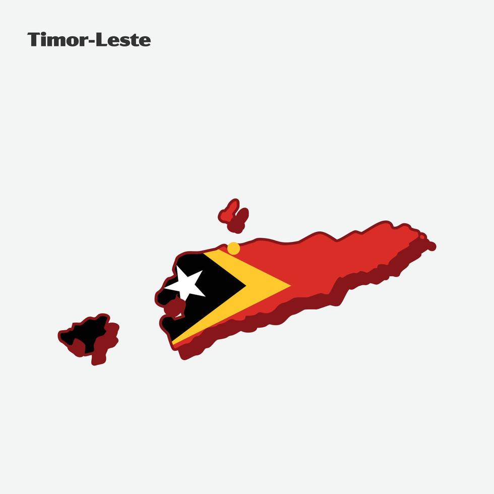 Timor Leste Nation Flag Map Infographic vector
