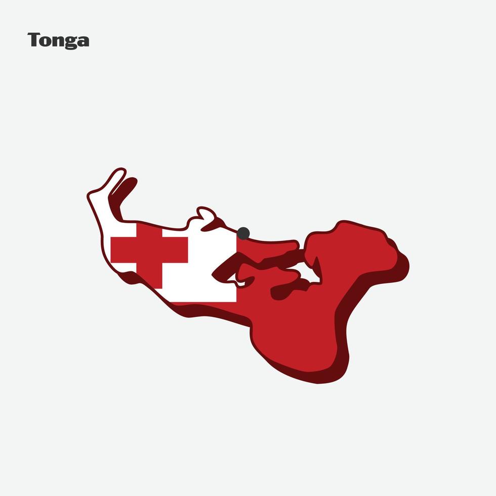Tonga Nation Flag Map Infographic vector