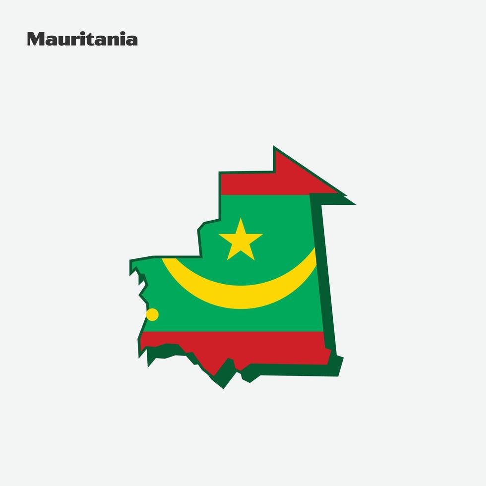 Mauritania Country Flag Map Infographic vector