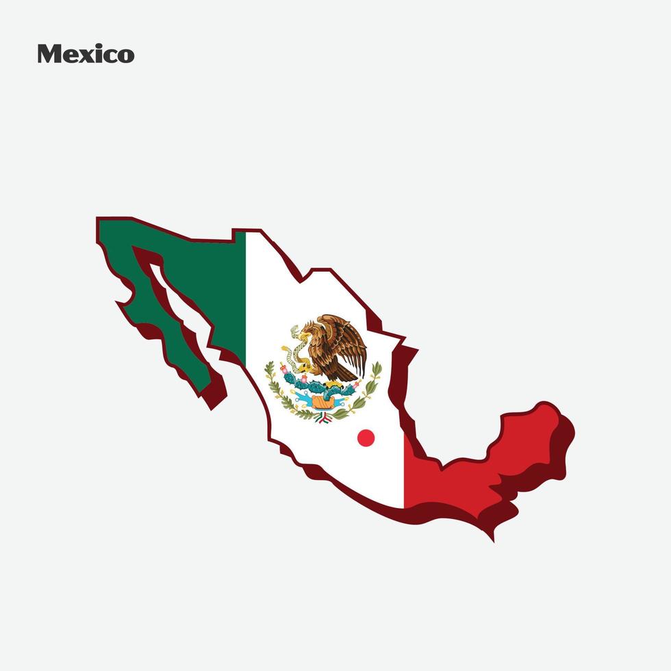 mexico nación bandera mapa infografía vector