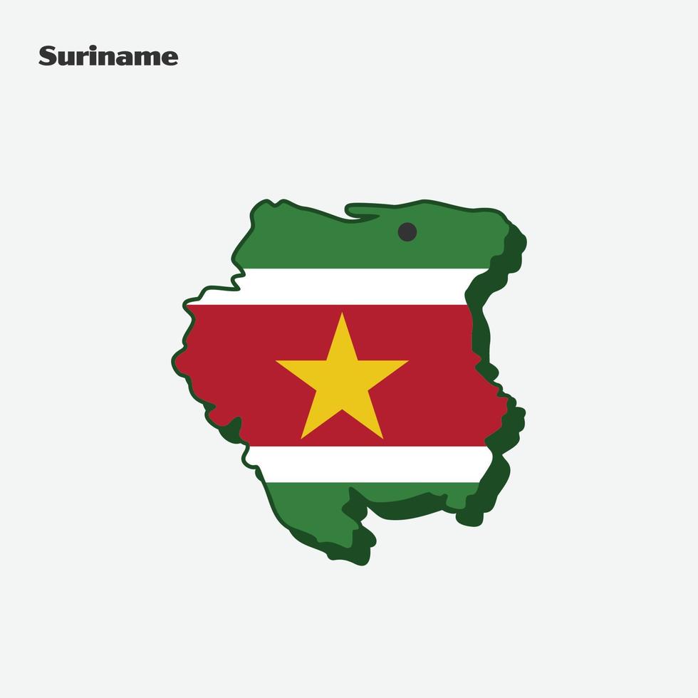 Surinam nación bandera mapa infografía vector
