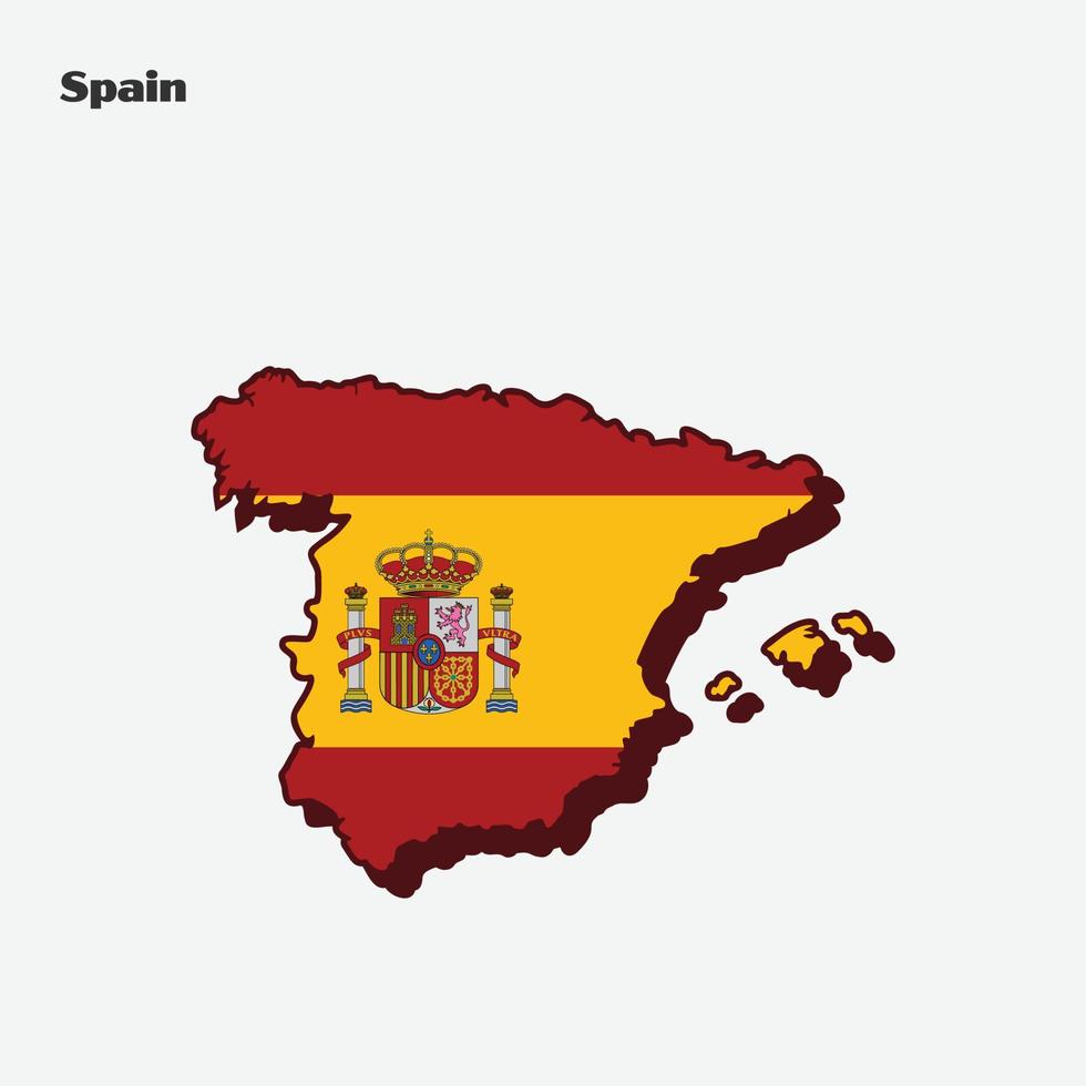 Spain Nation Flag Map Infographic vector