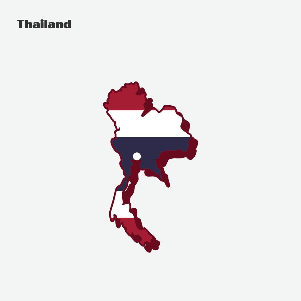 Tailandia nación bandera mapa infografía vector