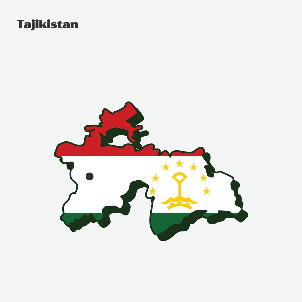 Tayikistán nación bandera mapa infografía vector