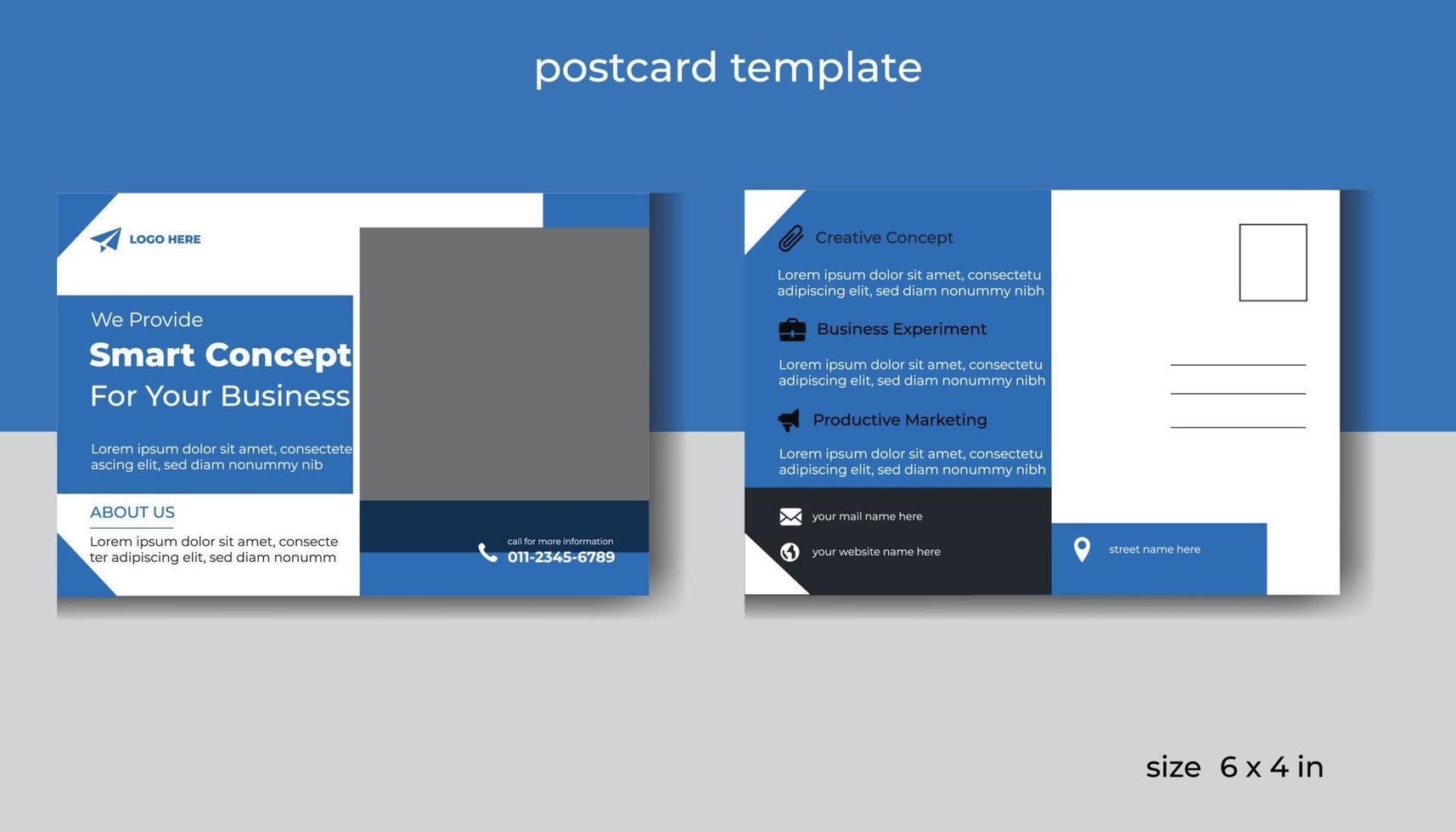 Corporate Business Marketing Postcard Template Design vector