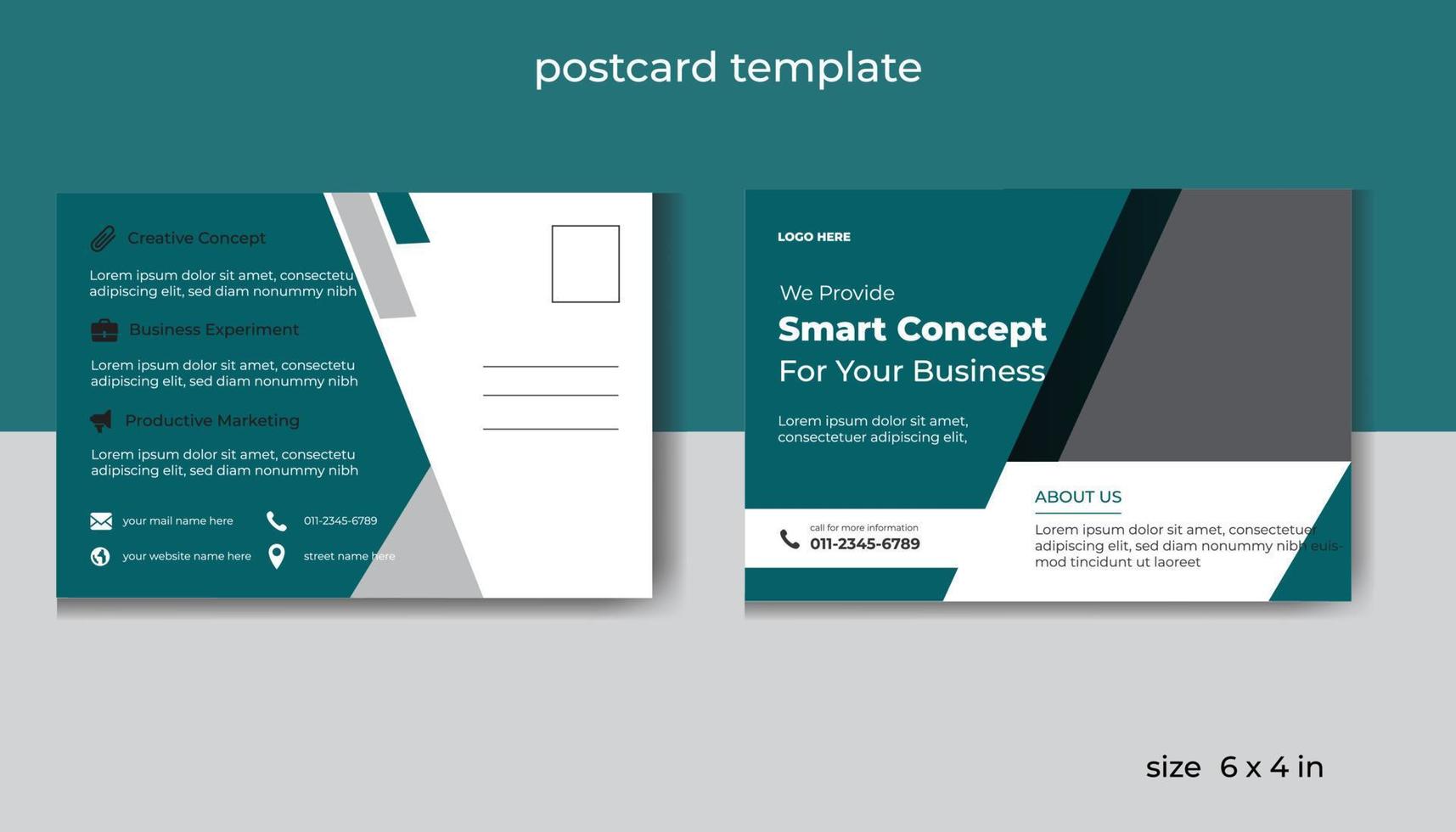 Corporate Business Marketing Postcard Template Design vector