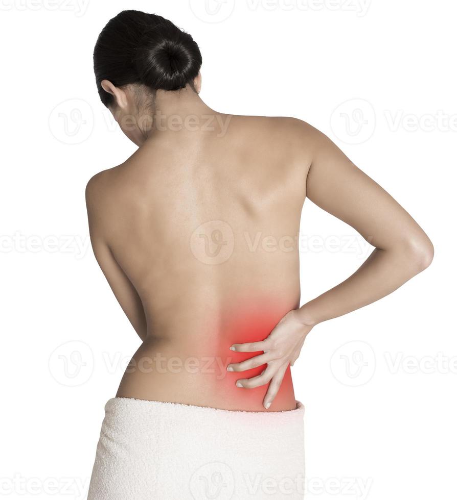 mujer con dolor de espalda foto