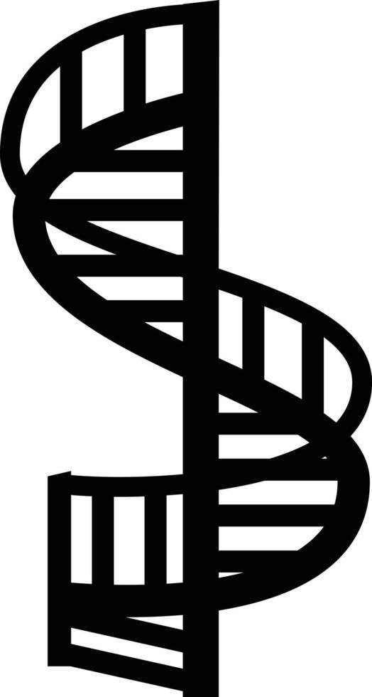circular escalera icono en blanco antecedentes. espiral escalera signo. circular escalera con negro pretil símbolo. plano estilo. vector