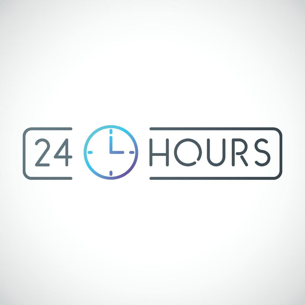 Open 24 7 vector icon. Open 24 hours sign in a frame.