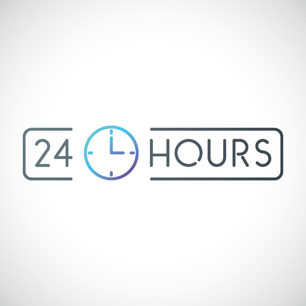 Open 24 7 vector icon. Open 24 hours sign in a frame.