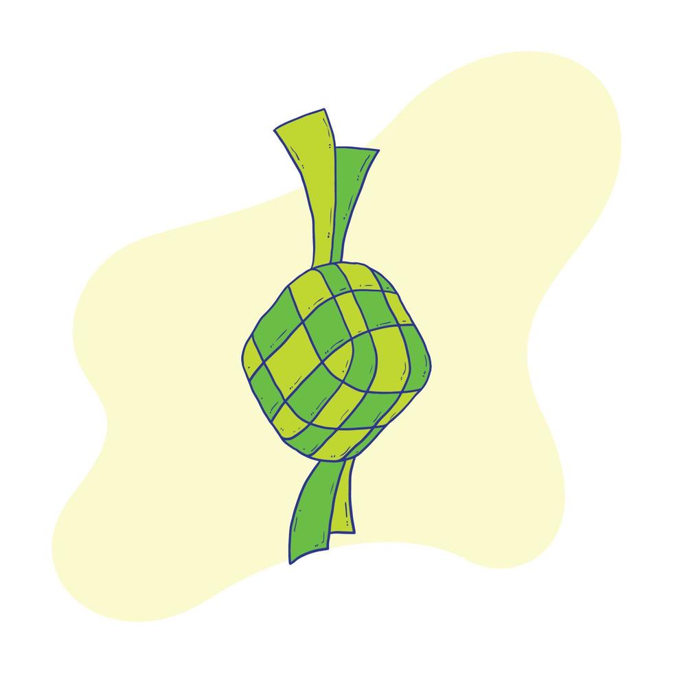 ketupat ramadhan en el santo mes de ramadhan vector