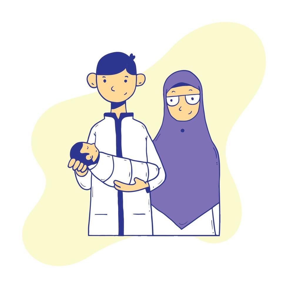 father, mother and baby vector