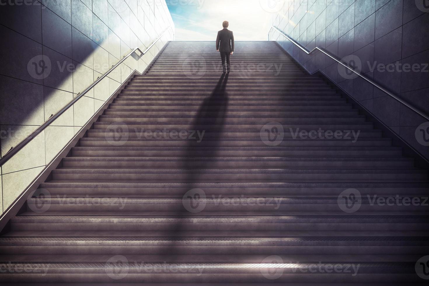 Business upward. 3D Rendering photo