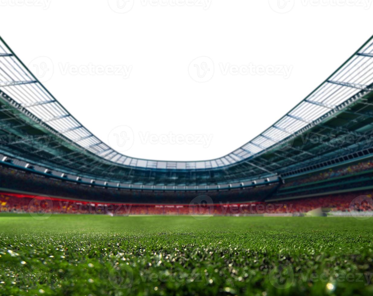 Modern football stadium ready to soccer match photo