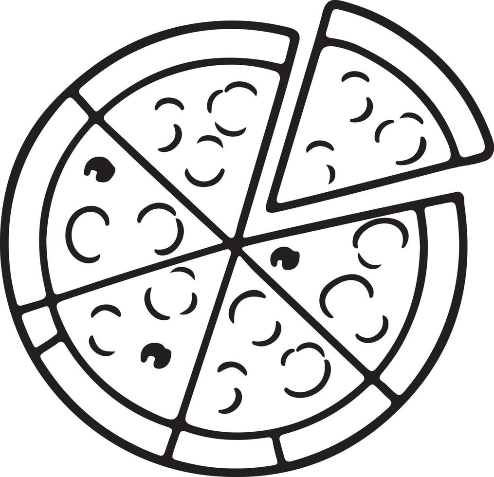 Delicious Pizza Slice Icon Isolated on White Background vector