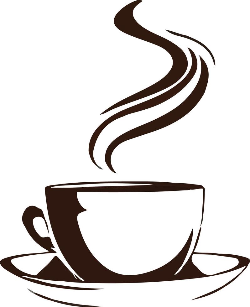 Minimalist Black and White Cup of Tea or Coffee with Steam 20628223 Vector  Art at Vecteezy