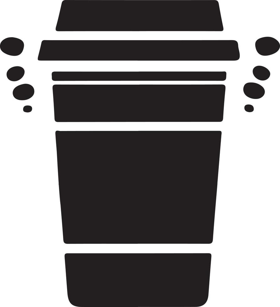 Minimalist Takeaway Coffee Cup Icon on White Background vector