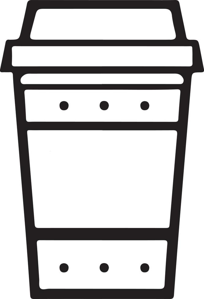 Minimalist Takeaway Coffee Cup Icon on White Background vector