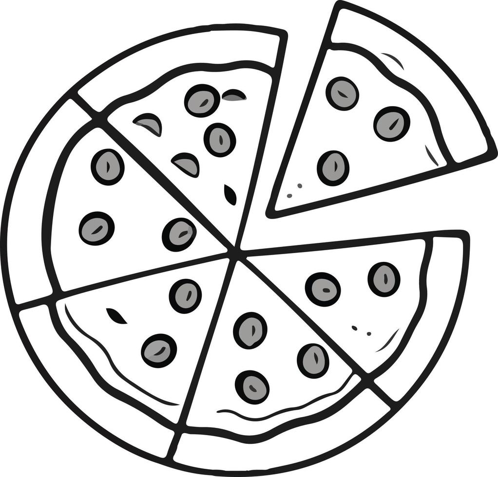 Delicious Pizza Slice Icon Isolated on White Background vector