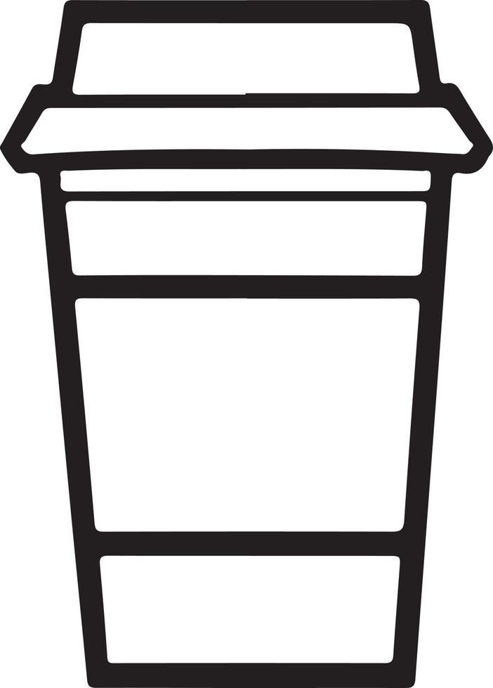 minimalista para llevar café taza icono en blanco antecedentes vector