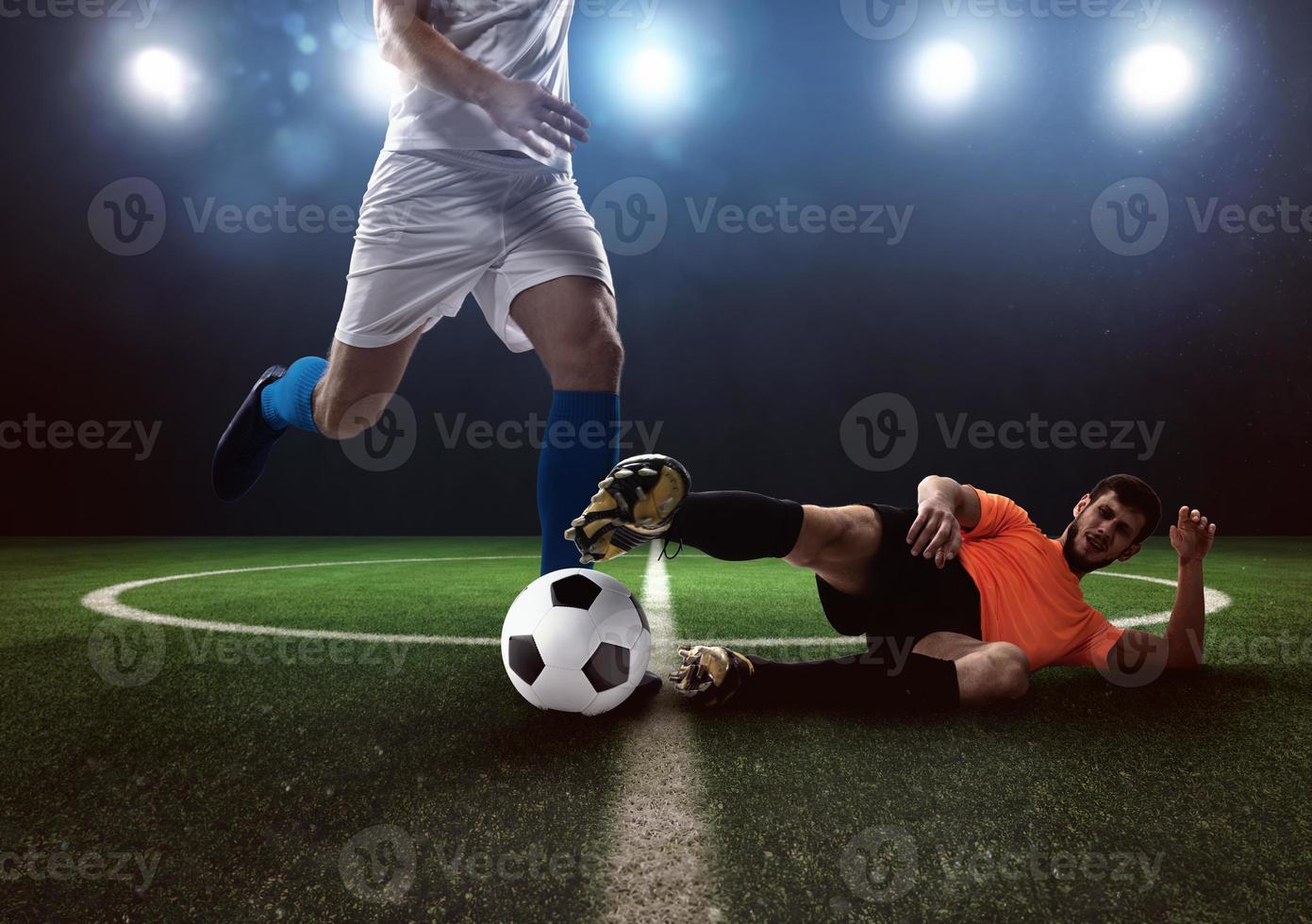 fútbol conflicto escena Entre jugadores a el estadio foto