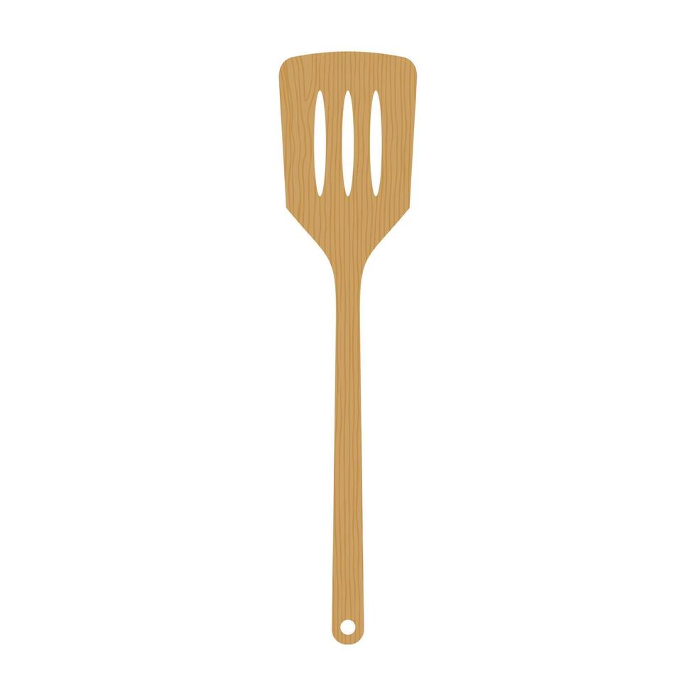 de madera espátula plano diseño vector ilustración. cocina utensilios icono