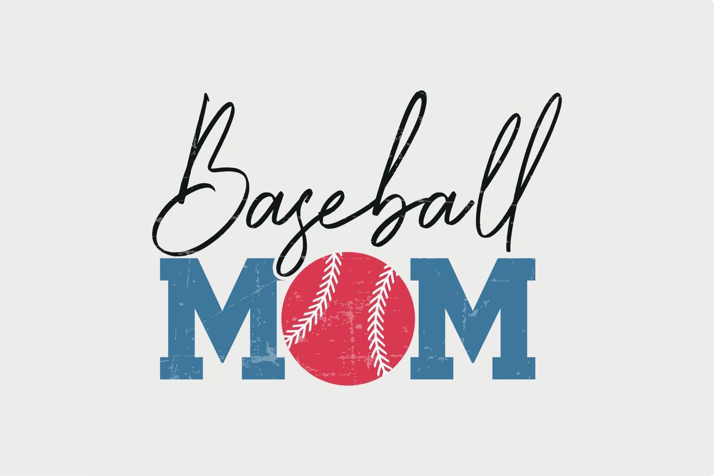 Baseball Mom Retro Baseball Typography T shirt design vector