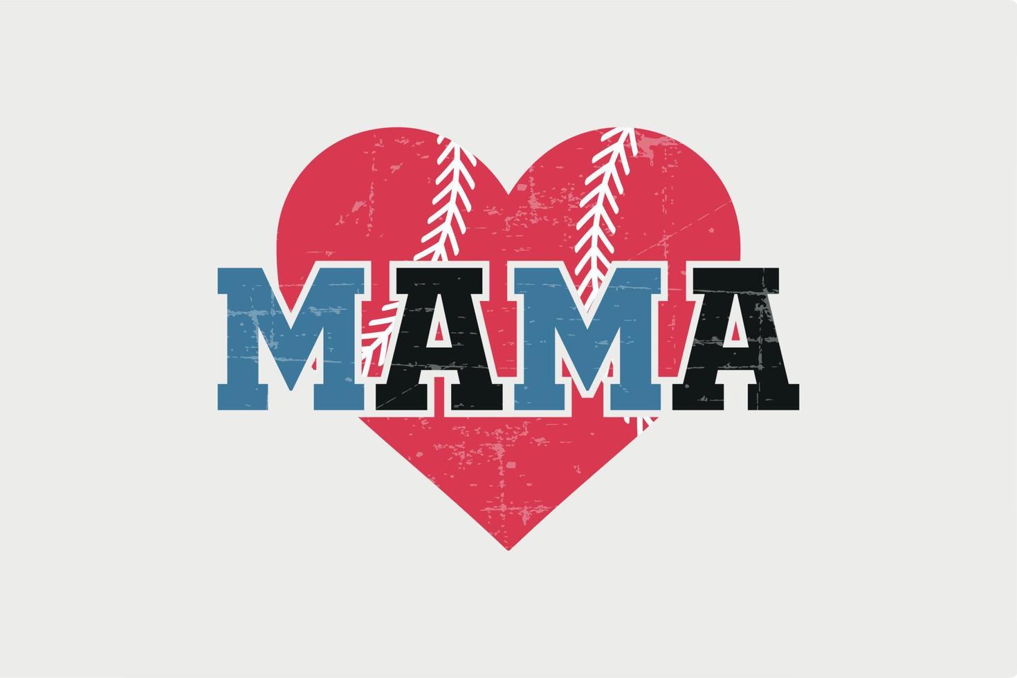 Baseball Mama Retro Baseball Typography T shirt design vector