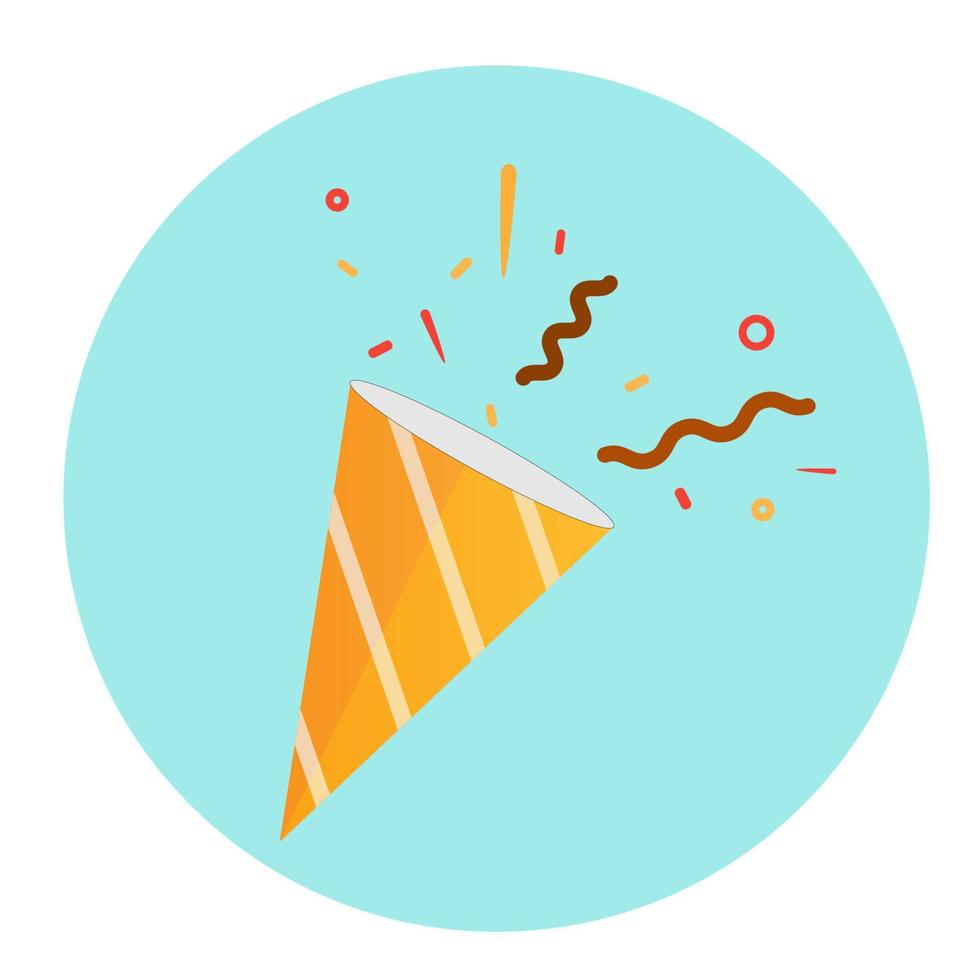 Confetti and party Popper. Vector illustration cartoon Flat web design element for website or app.