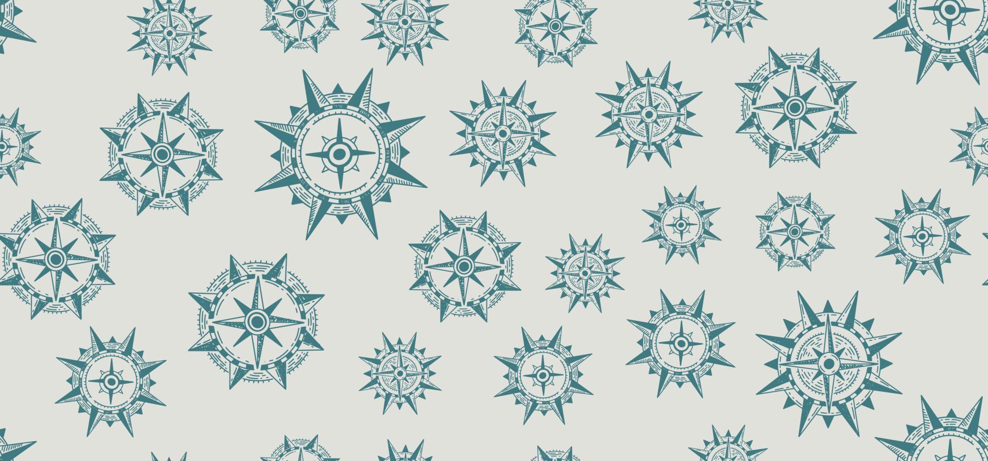 Compass Wind rose, pattern, hand drawn Illustration vector