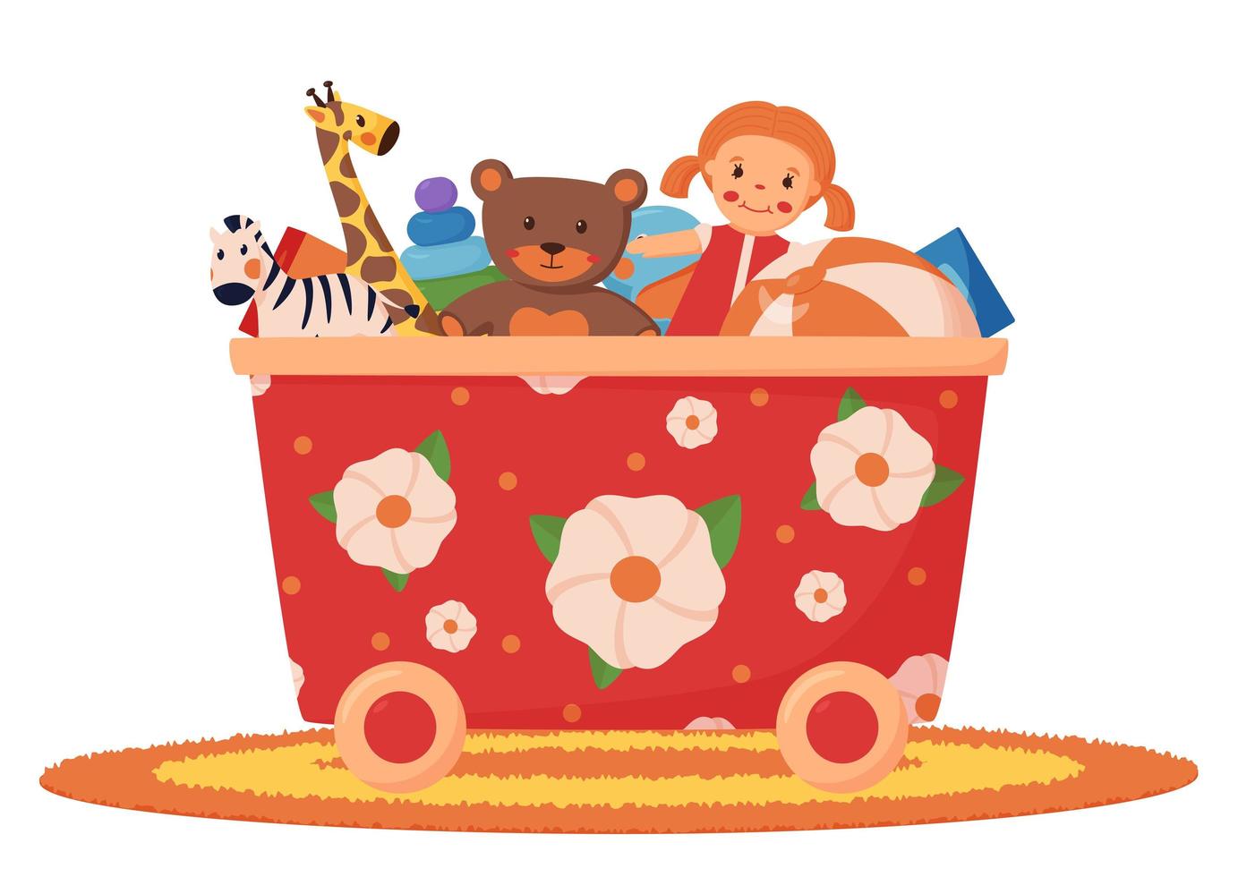 Children toys red box isolated on white vector