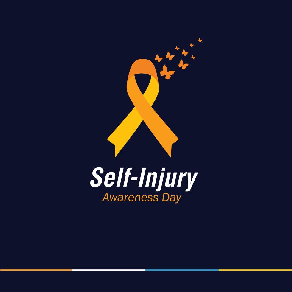 Self-Injury Awareness Day. March 1. Holiday concept. Template for background, banner, card, poster. vector illustration.