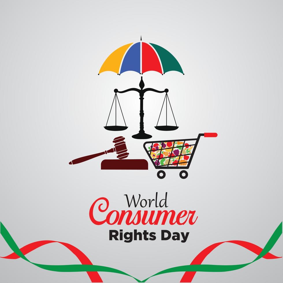 World Consumer Rights Day. March 15. Suitable for Greeting Card, Poster and Banner. Vector Illustration.