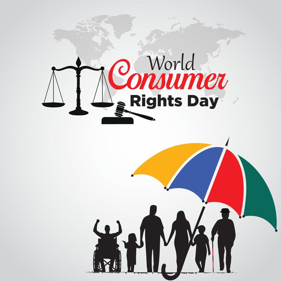 World Consumer Rights Day. March 15. Suitable for Greeting Card, Poster and Banner. Vector Illustration.