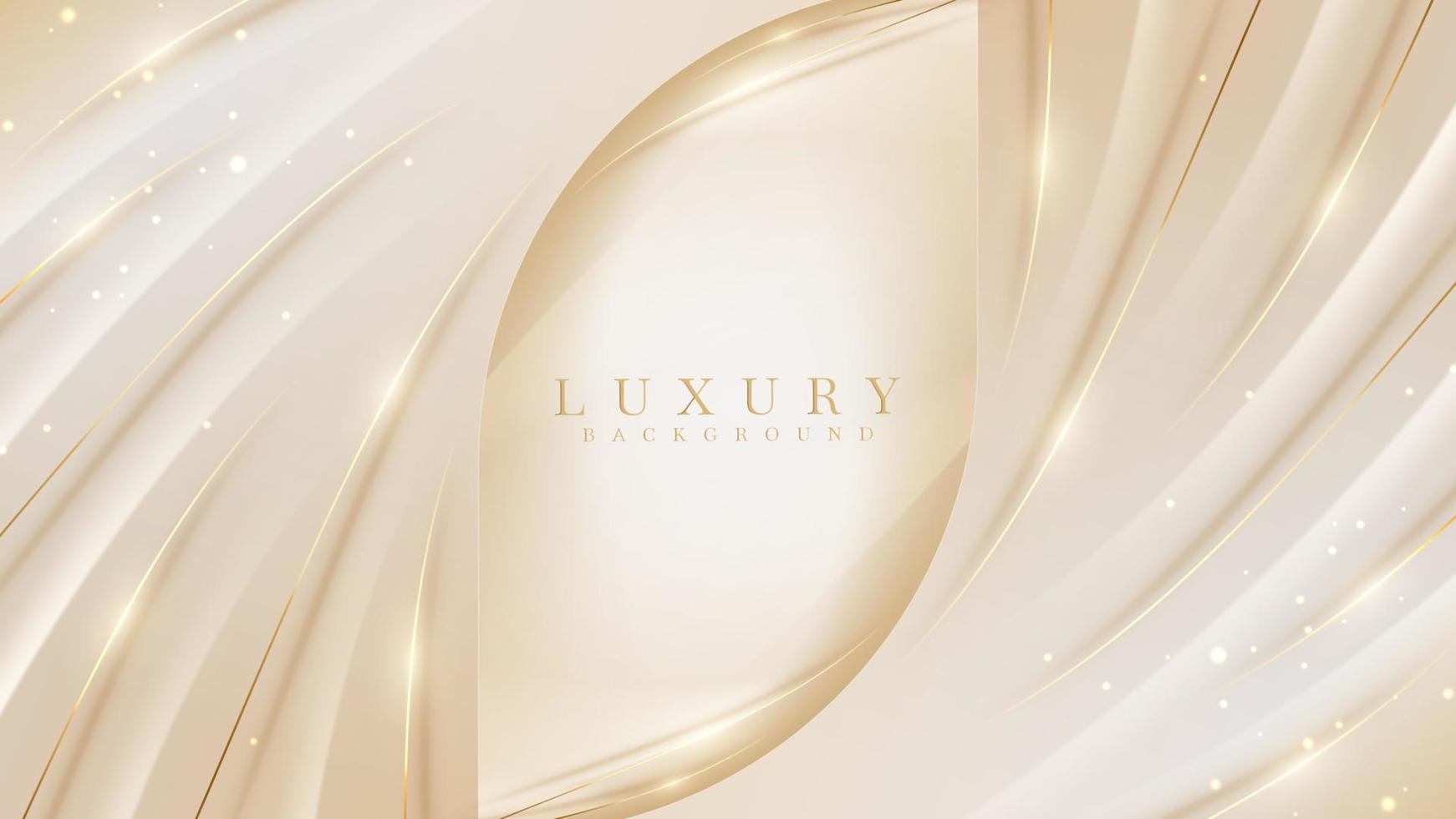 Golden luxury background and glowing light effect. vector