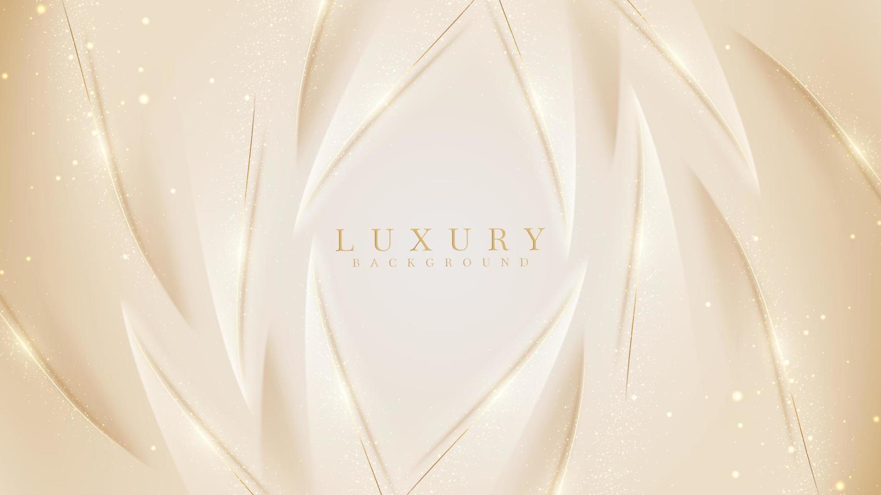 Golden luxury background and glowing light effect. vector