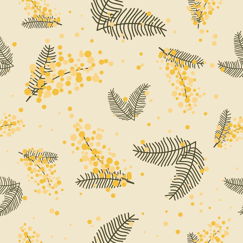 seamless pattern for textile mimosa flowers vector